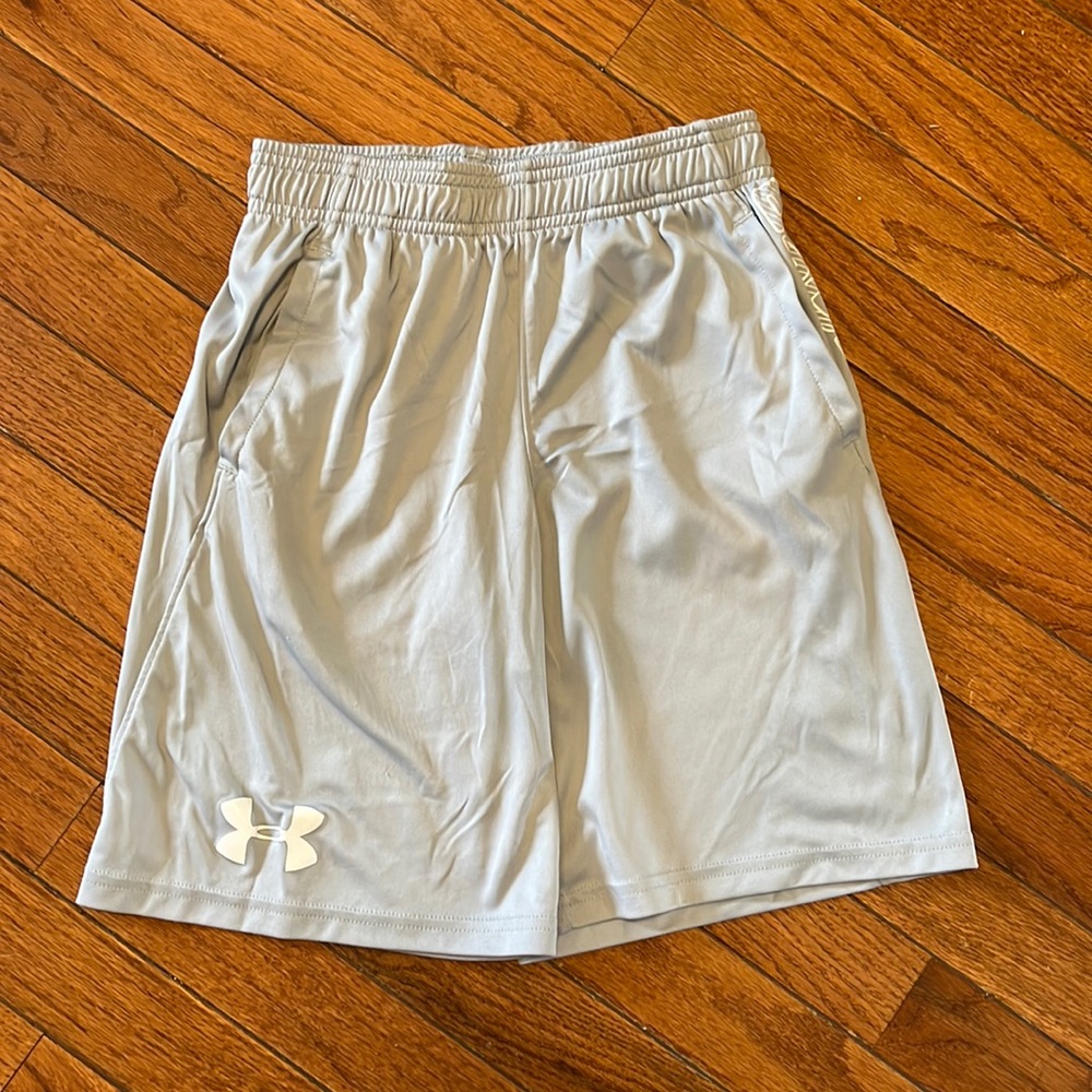Medium, Under Armour shorts.